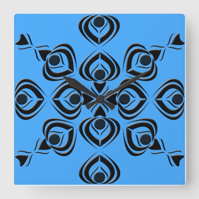 Relógio Quadrado Espadas (Frente)