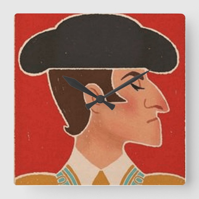 Relógio Quadrado espanhol Matador (Frente)