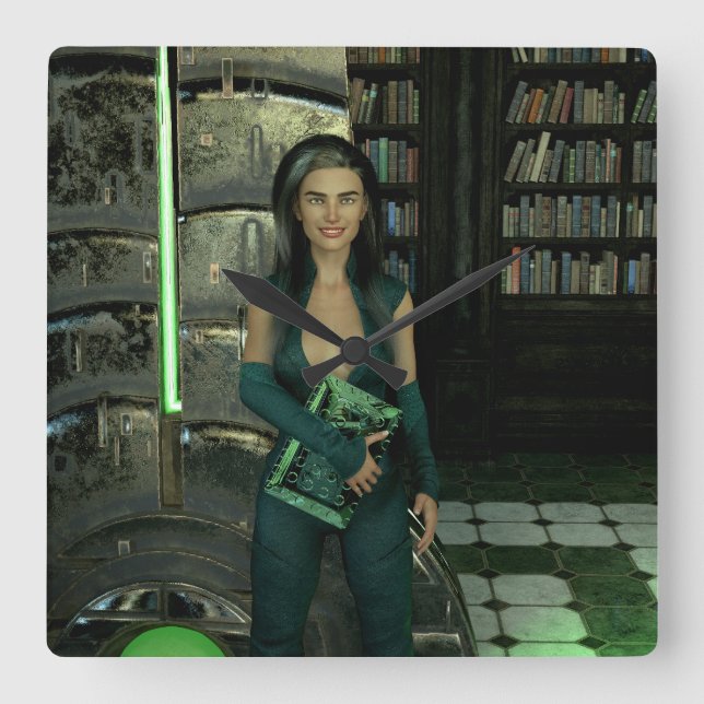 Relógio Quadrado Especialista em cibersegurança Kristen Williams (Frente)