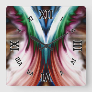 Relógio Quadrado Espelho de Neve do Ouro Arco-Íris