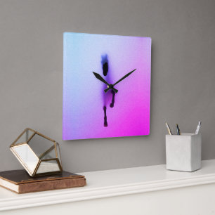 Relógio Quadrado Espírito do Cavalo – Arte Abstrata para Parede