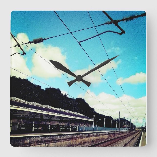 Relógio Quadrado Estação Durham (Frente)