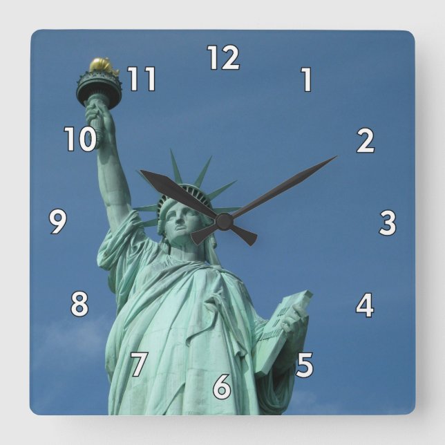 Relógio Quadrado Estátua da Liberdade em Nova Iorque (Frente)