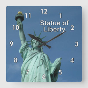 Relógio Quadrado Estátua da Liberdade em Nova Iorque