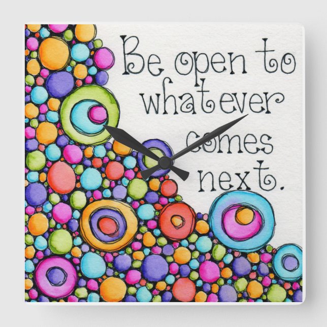 Relógio Quadrado Esteja aberto (Frente)