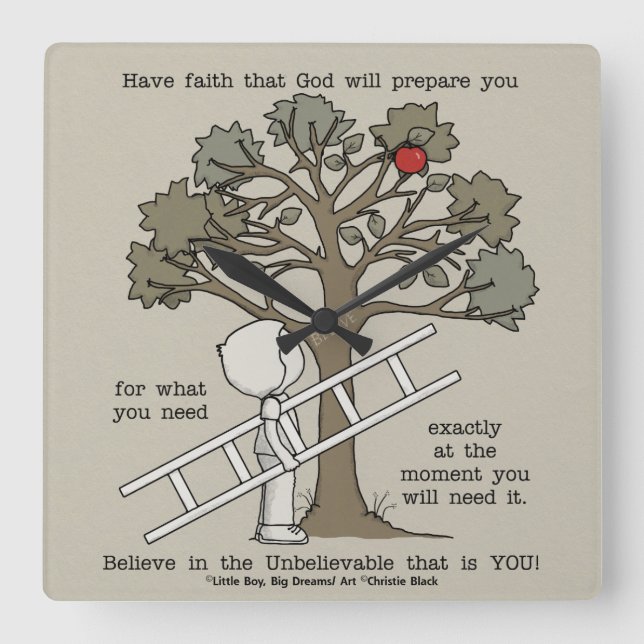 Relógio Quadrado Esteja preparado (Frente)