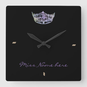 Relógio Quadrado Estilo Americano Silver Rain Crown Clock