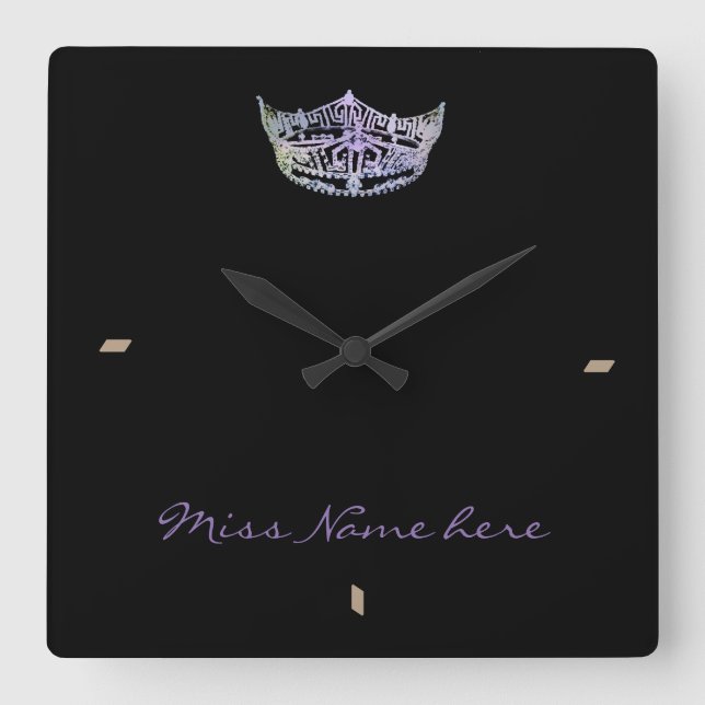 Relógio Quadrado Estilo Americano Silver Rain Crown Clock (Frente)