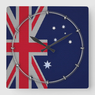 Relógio Quadrado Estilo australiano do cromo da fibra do carbono do
