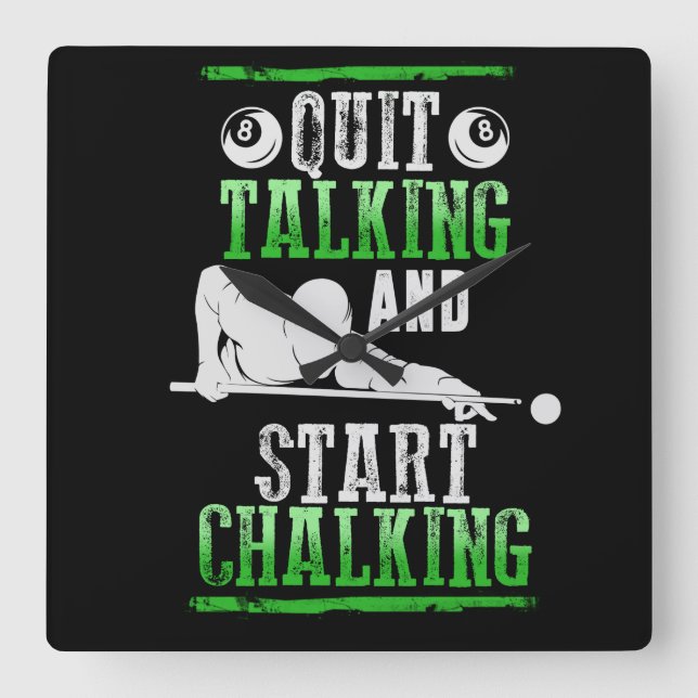 Relógio Quadrado Estilo de Billard (Frente)