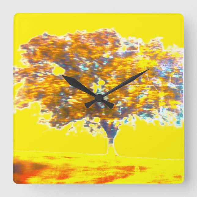 Relógio Quadrado ESTILO DE DESIGN DE SUMMERTIME DO Wall Clock (Frente)