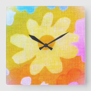 Relógio Quadrado ESTILO DE DESIGN DO FLOR DO Wall Clock