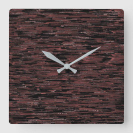 Relógio Quadrado Estilo de mosaico borgonha com fundo áspero