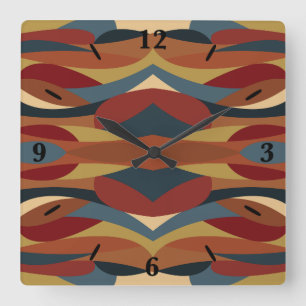 Relógio Quadrado Estilo de Vidro Geométrico Opaco Abstrato