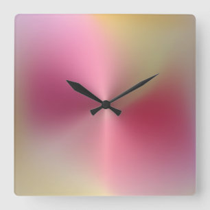 Relógio Quadrado Estilo Metálico Multicolorido Clock de Parede Acr