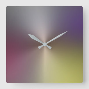 Relógio Quadrado Estilo Metálico Multicolorido Clock de Parede Acr