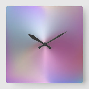 Relógio Quadrado Estilo Metálico Multicolorido Clock de Parede Acrí