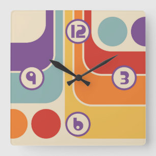 Relógio Quadrado Estilo Moderno do meio século
