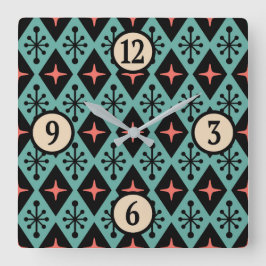 Relógio Quadrado Estilo Moderno do meio século