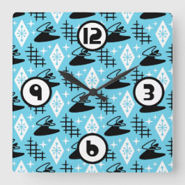 Relógio Quadrado Estilo Moderno do meio século