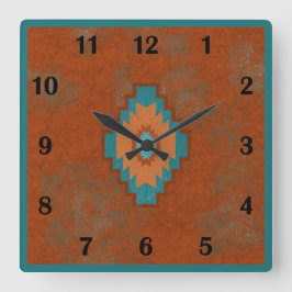 Relógio Quadrado Estilo Regular Geométrico de Canyons no Sudoeste