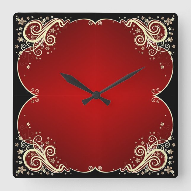 Relógio Quadrado Estilos Clássicos de Rolagem (Frente)