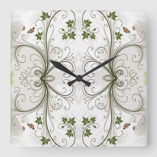 Relógio Quadrado Estilos Clássicos de Rolagem (Frente)