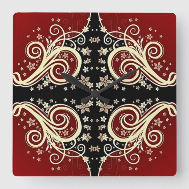 Relógio Quadrado Estilos Clássicos de Rolagem (Frente)