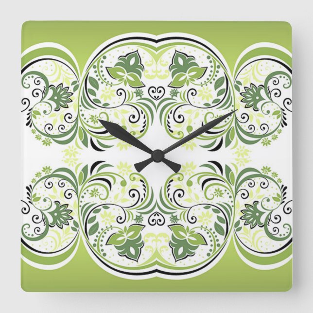 Relógio Quadrado Estilos Clássicos de Rolagem (Frente)