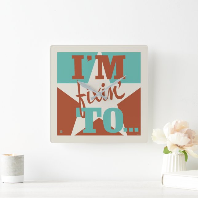 Relógio Quadrado Estou me preparando para (Lar)