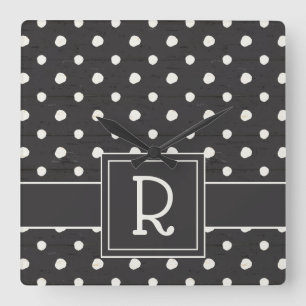 Relógio Quadrado Etapa simples uma dos sinais do monograma