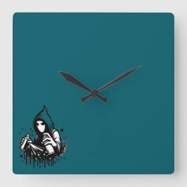 Relógio Quadrado Eternidade em Teal: O Coleção de Timepécia Enigmát