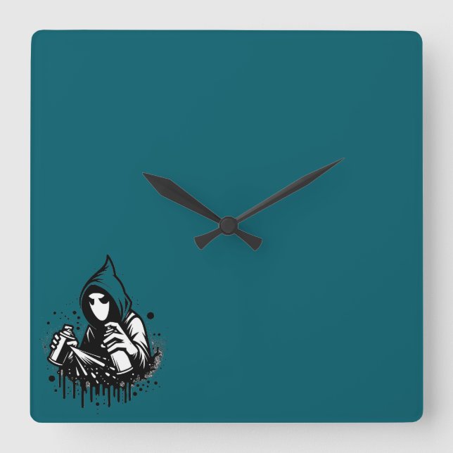 Relógio Quadrado Eternidade em Teal: O Coleção de Timepécia Enigmát (Frente)