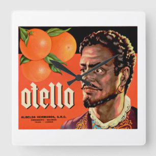 Relógio Quadrado Etiqueta Laranja Otello