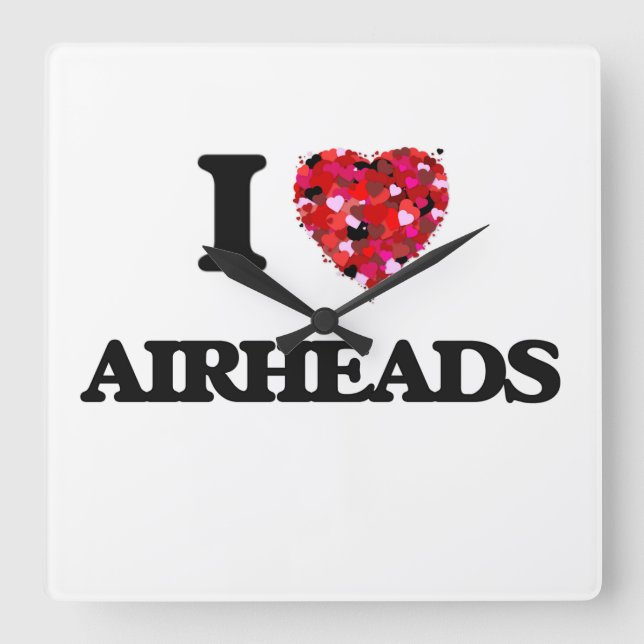 Relógio Quadrado Eu amo Airhead (Frente)
