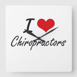 Relógio Quadrado Eu amo Chiropractors