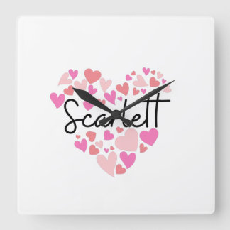 Relógio Quadrado Eu amo Scarlett