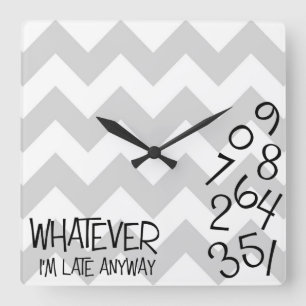 Relógio Quadrado Eu estou atrasado cronometro de qualquer maneira