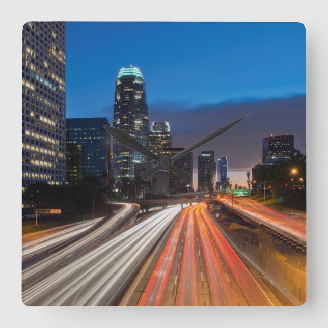 Relógio Quadrado EUA, Califórnia, Los Angeles, 110 Freeway 2 (Frente)