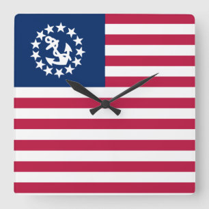 Relógio Quadrado EUA náuticos que navegam a bandeira