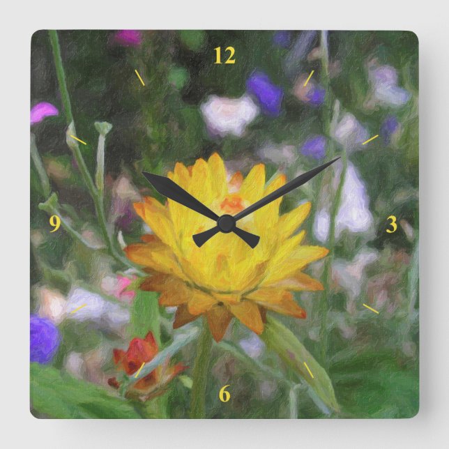 Relógio Quadrado Everlasting flower (Frente)