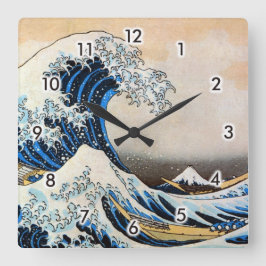 Relógio Quadrado Excelente Wave, Hokusai, Ukiyo-e