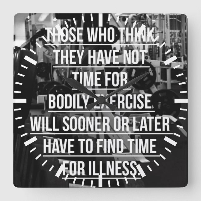 Relógio Quadrado Exercício - Motivação do Workout (Frente)