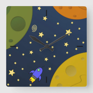 Relógio Quadrado Exploração espacial