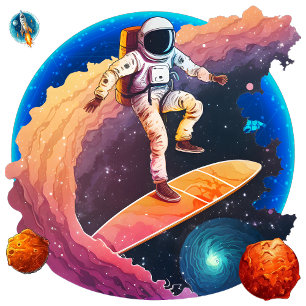 Relógio Quadrado Explorando o Espaço
