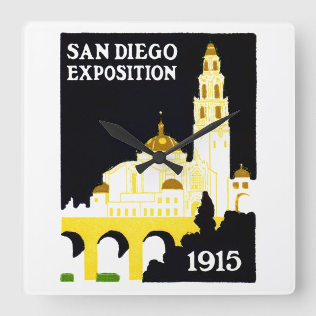Relógio Quadrado Exposição San Diego 1915 (Frente)