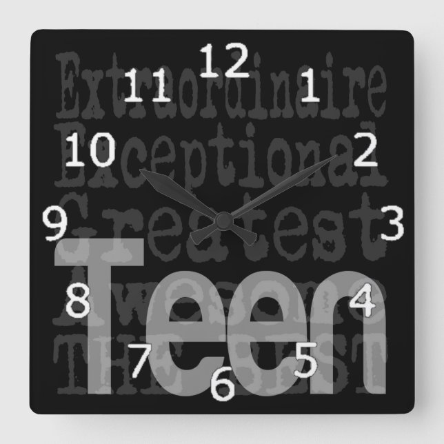 Relógio Quadrado Extraordinaire adolescente (Frente)