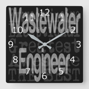 Relógio Quadrado Extraordinário de Engenheiros de águas residuais