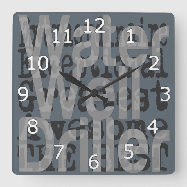 Relógio Quadrado Extraordinário de perfurador de poço de água (Frente)