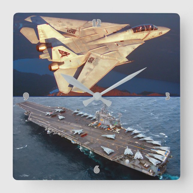 RELÓGIO QUADRADO F-14 TOMCAT (Frente)